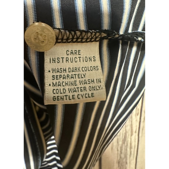 Masters Performance Polo Golf Shirt Mens XXL Black Striped - Missing Button - Picture 8 of 8